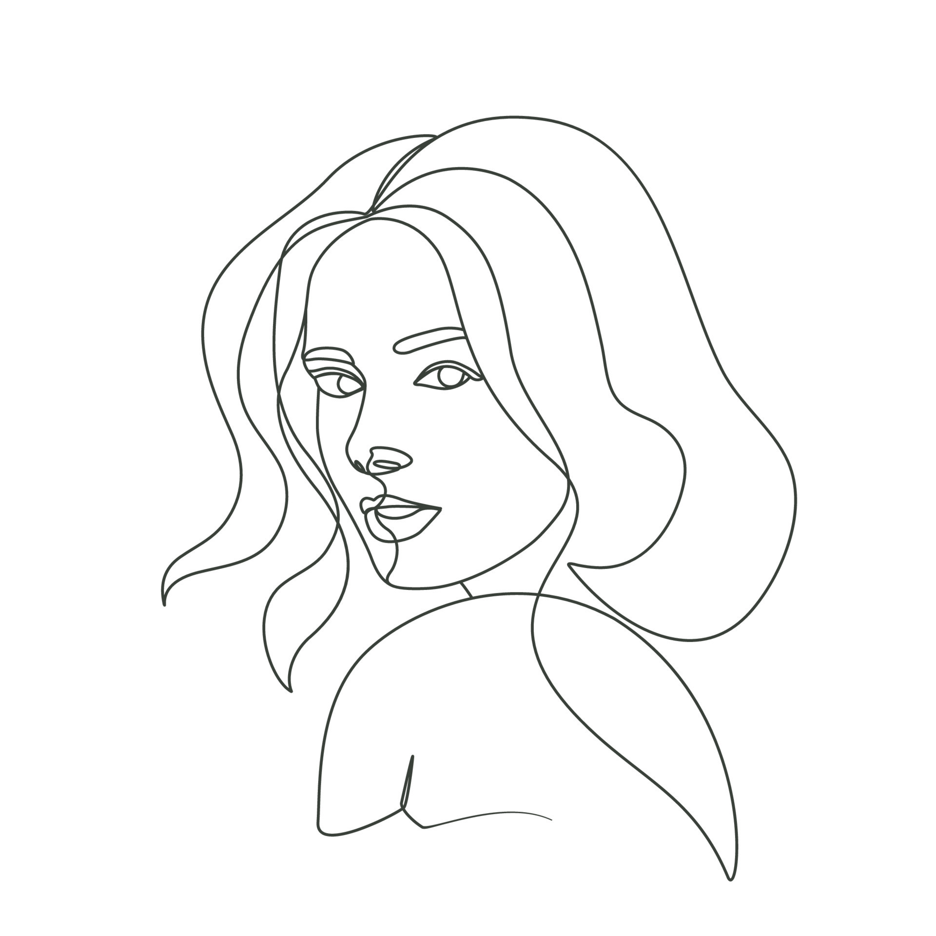 Female line art drawing elegant linear art 12203175 Vector Art at Vecteezy