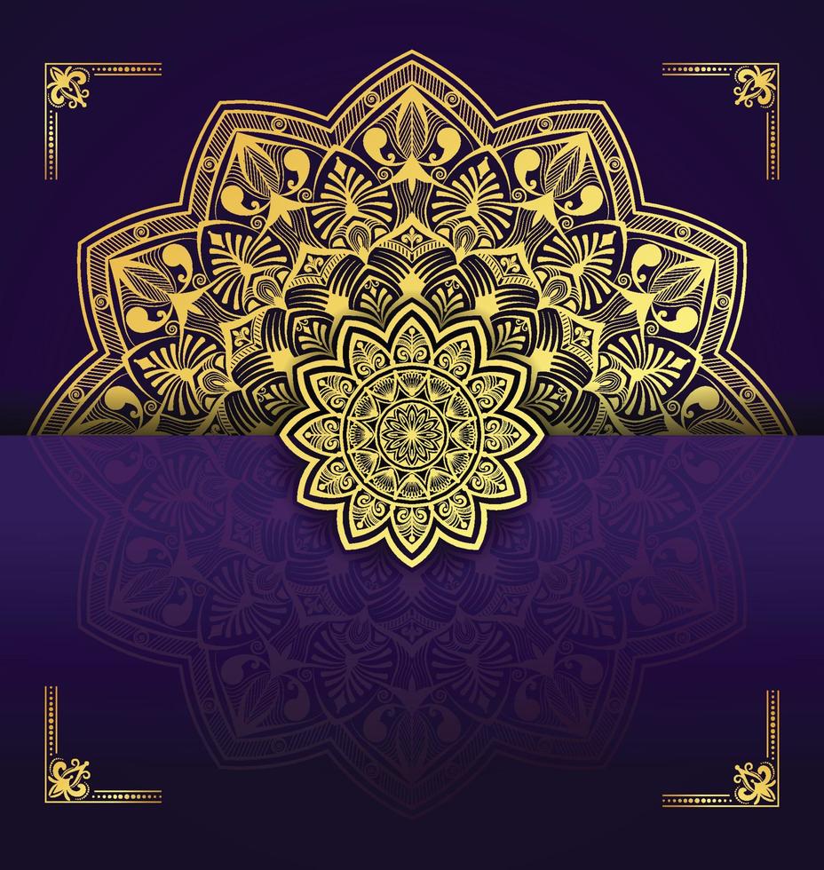 Luxury golden mandala ornate background for wedding invitation Golden mandala design background vector