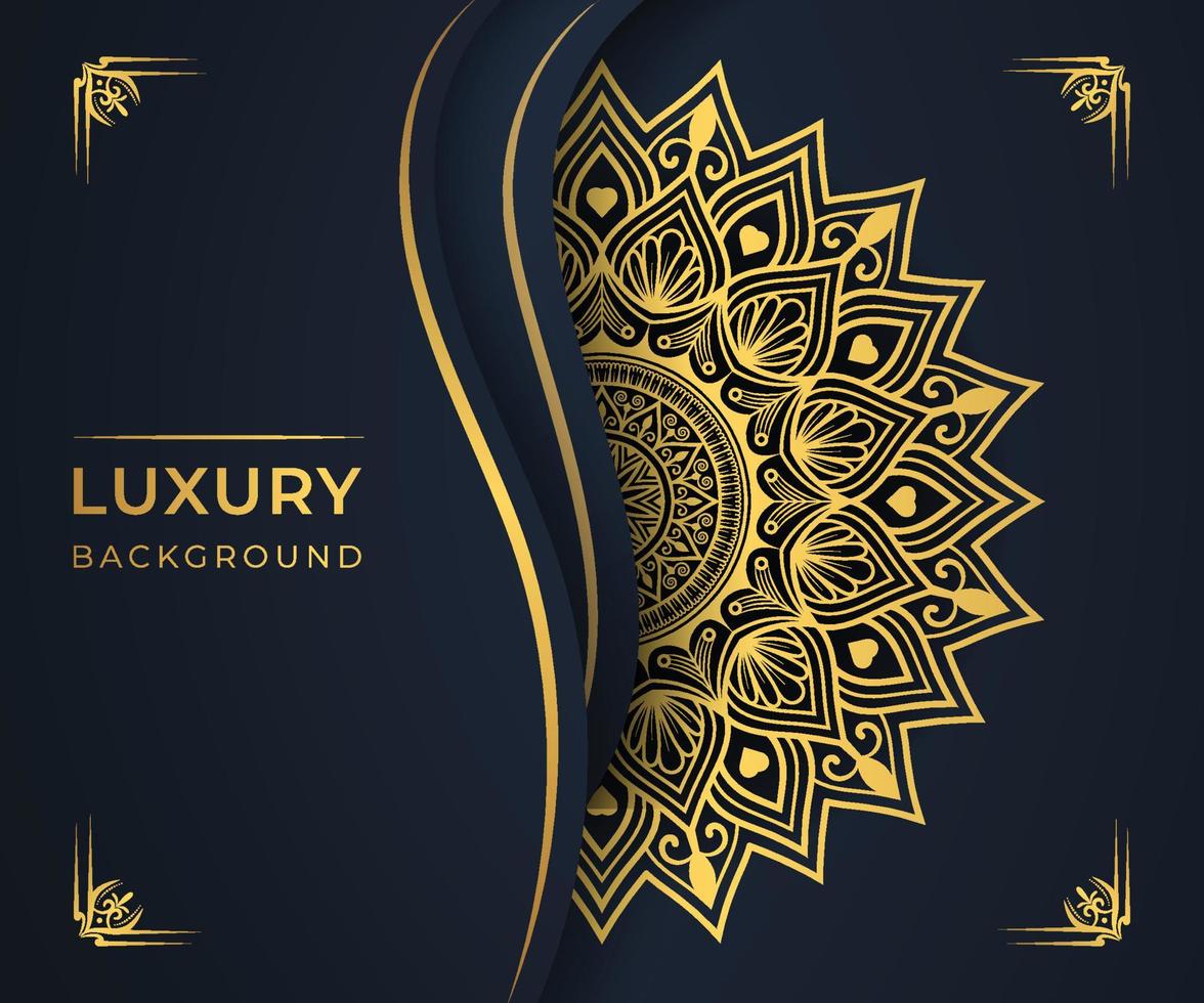 Luxury golden mandala ornate background for wedding invitation Golden mandala design background vector