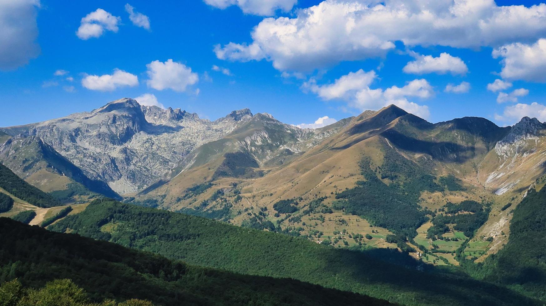 landscapes of the mountain of Limone piemonte, in the Piedmontese alps during a trekking in August. summer 2022 photo