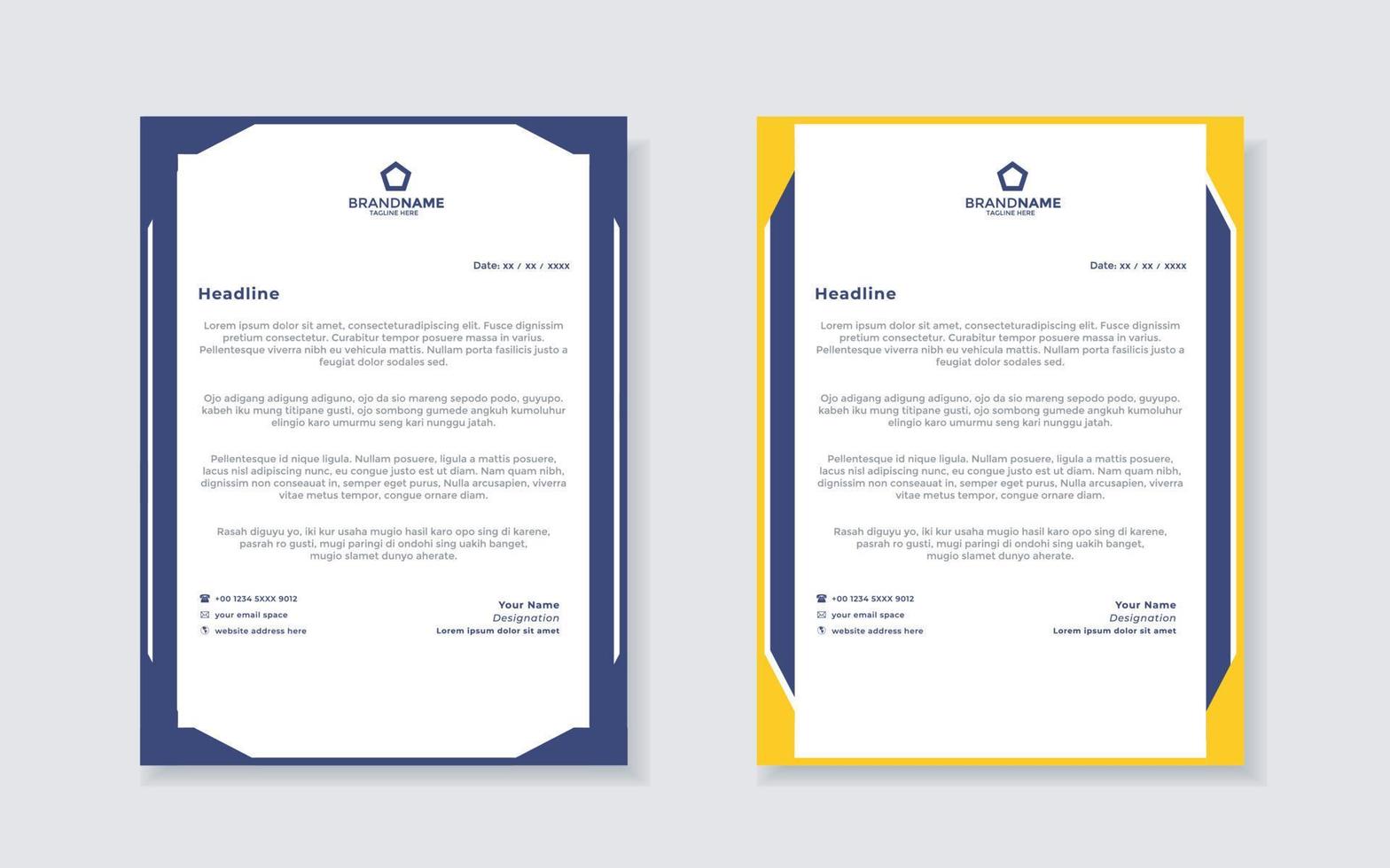 new modern elegant of letterhead template for stationary design vector