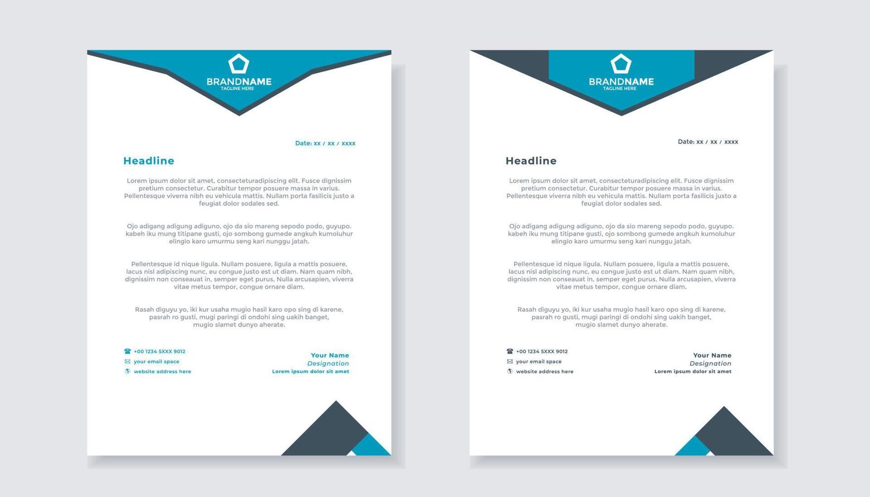 new modern elegant of letterhead template for stationary design for business corporation vector