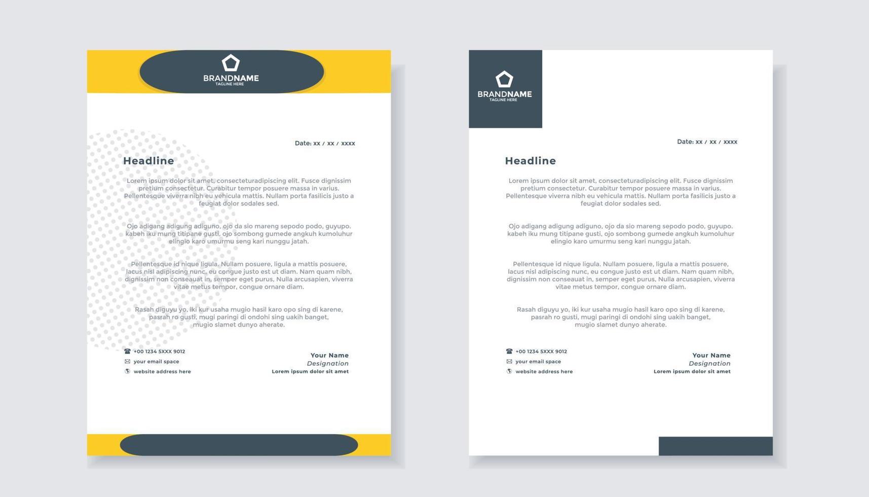 new modern elegant of letterhead template for stationary design for business corporation vector