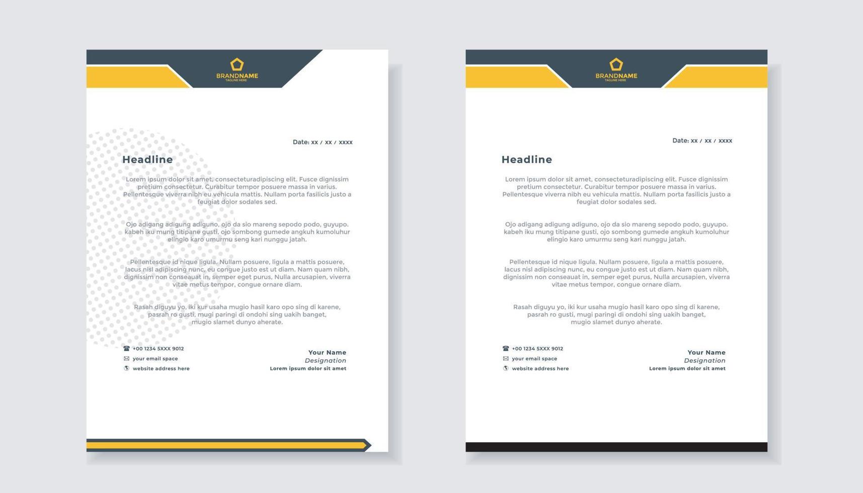 new modern elegant of letterhead template for stationary design for business corporation vector
