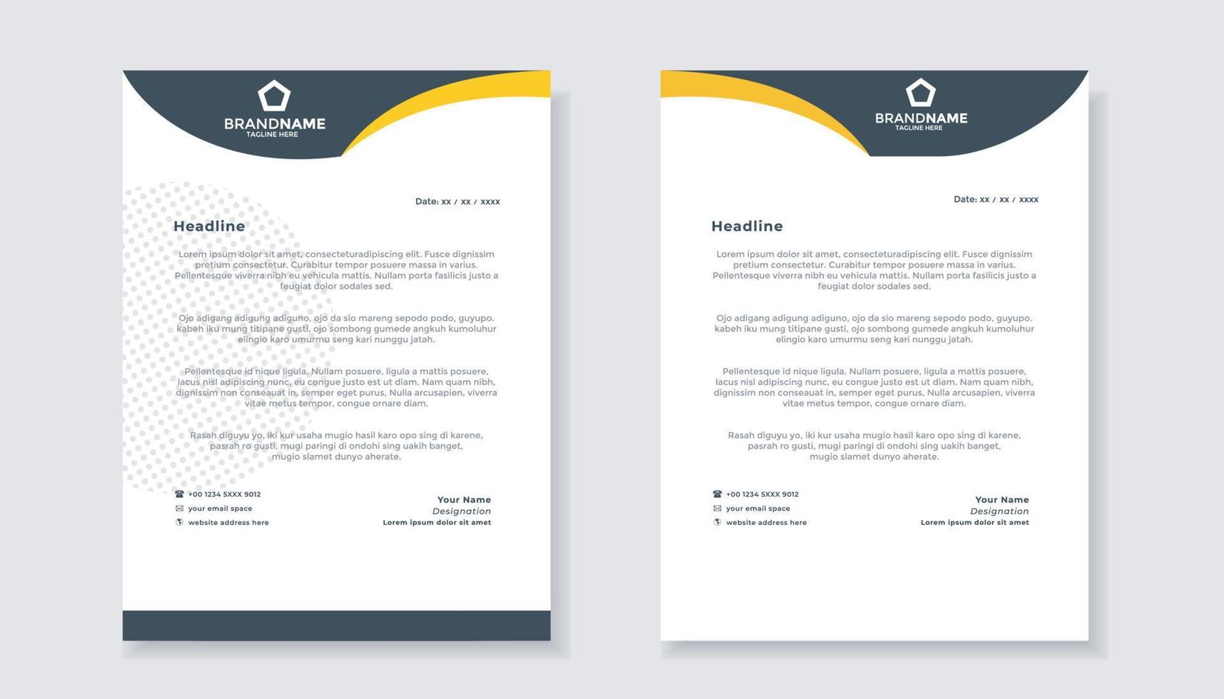 new modern elegant of letterhead template for stationary design for business corporation vector