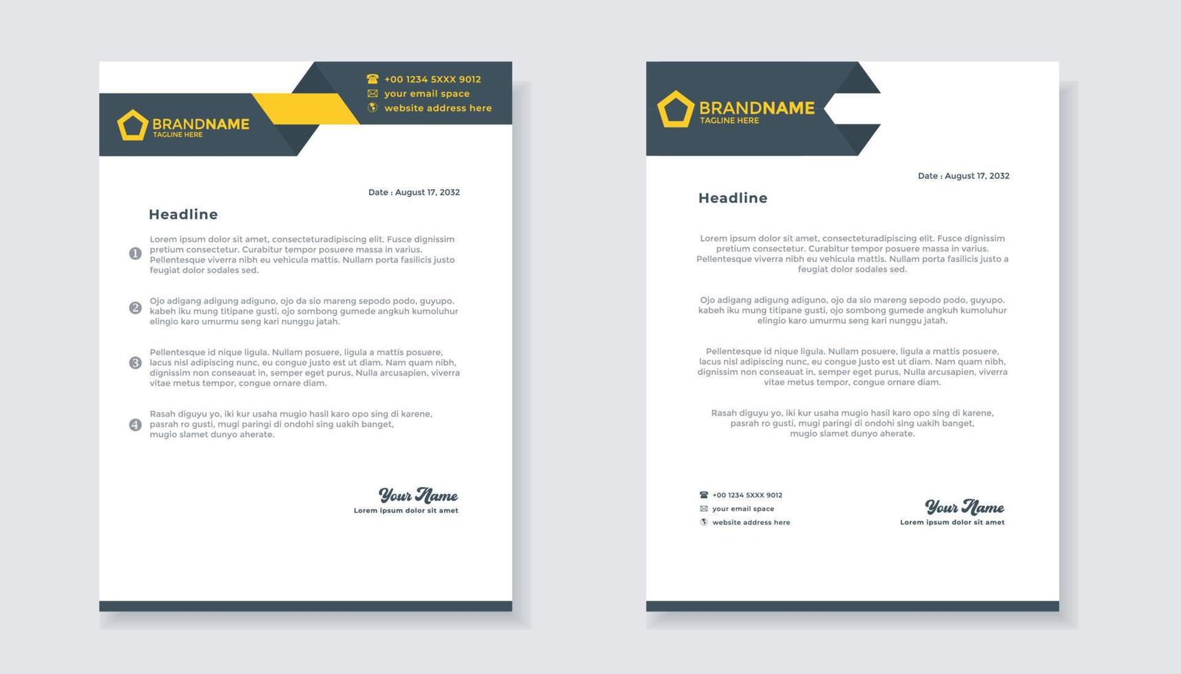 new modern elegant of letterhead template for stationary design for business corporation vector