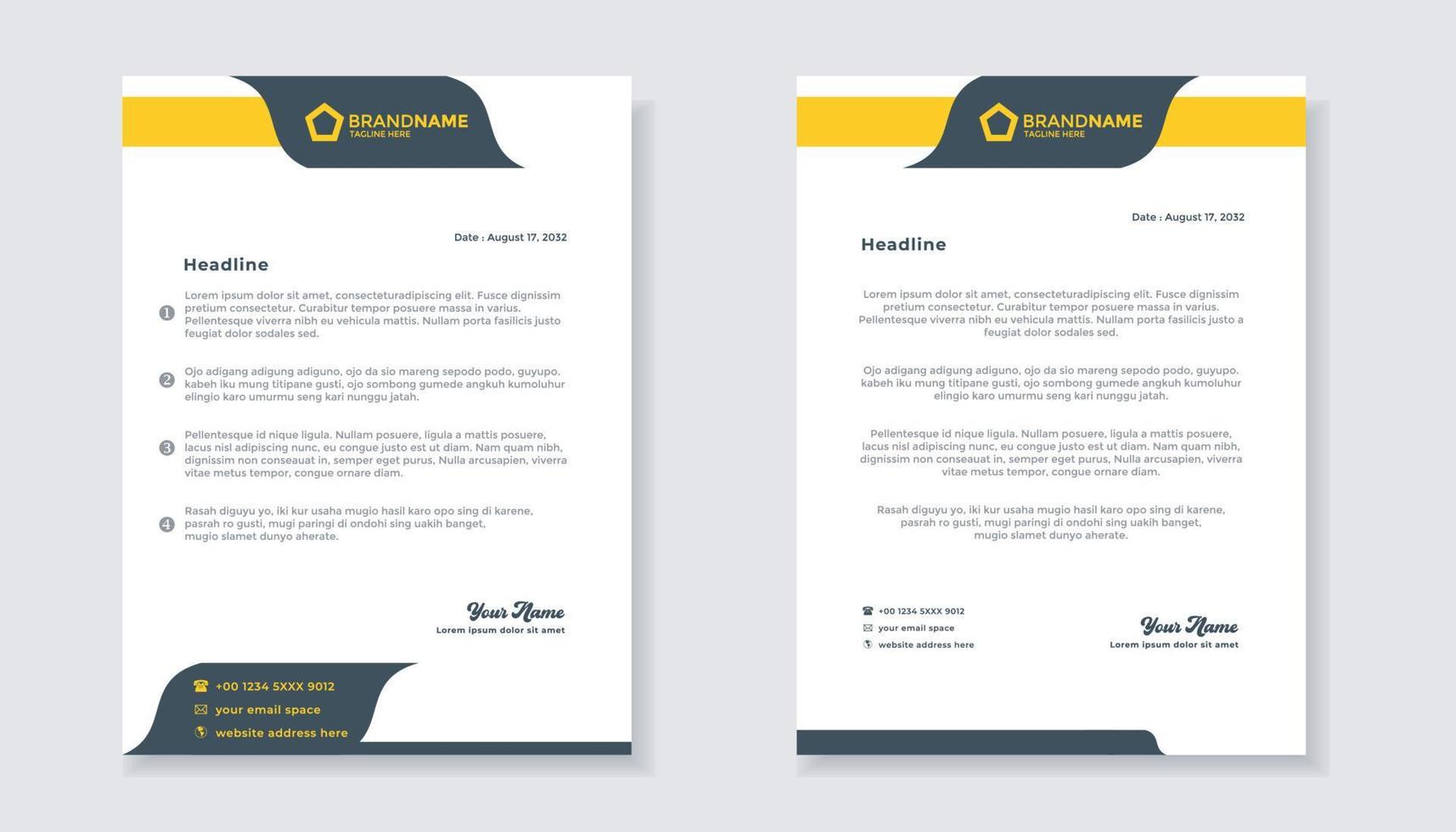 new modern elegant of letterhead template for stationary design for business corporation vector