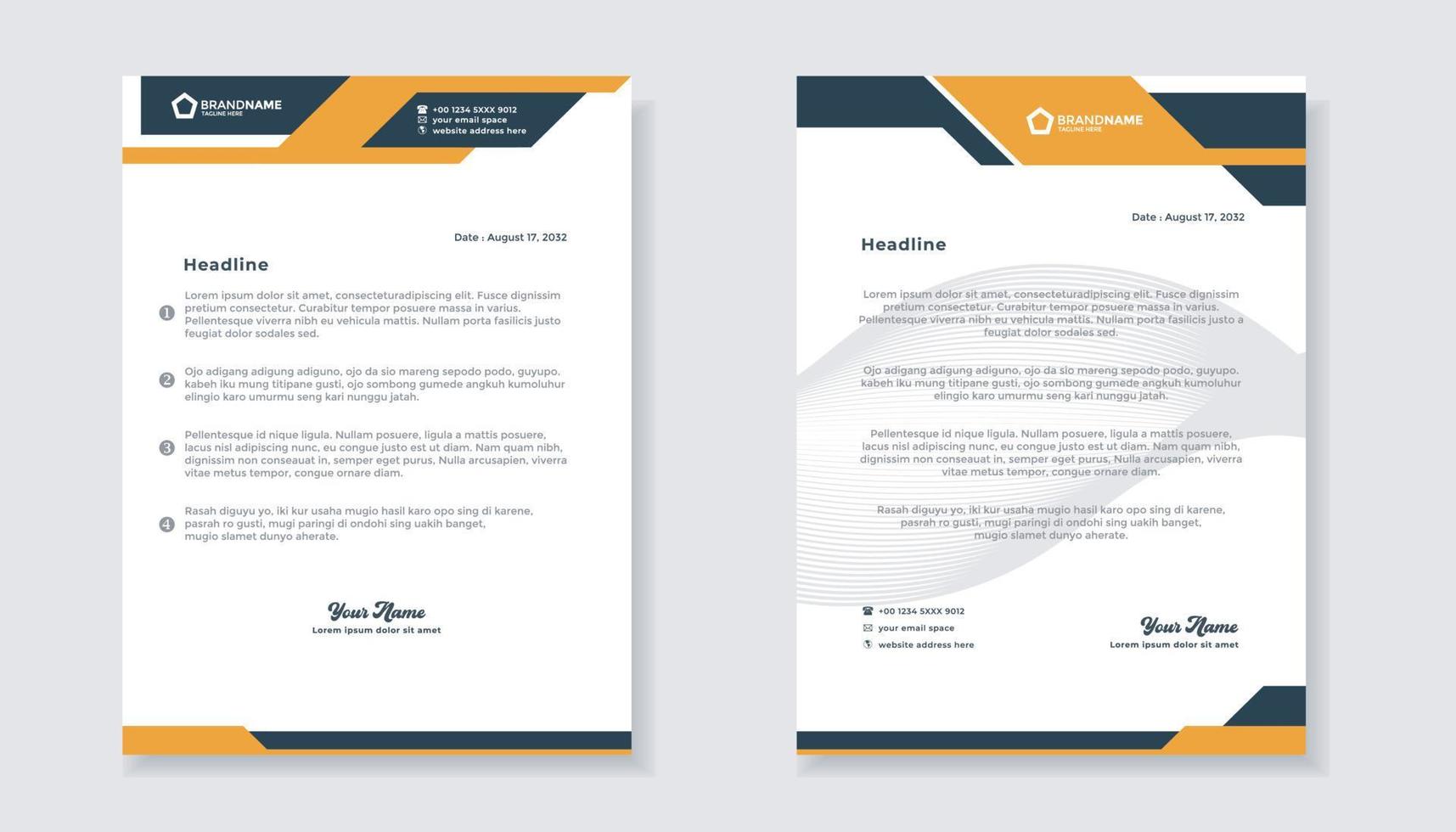 new modern elegant of letterhead template for stationary design for business corporation vector