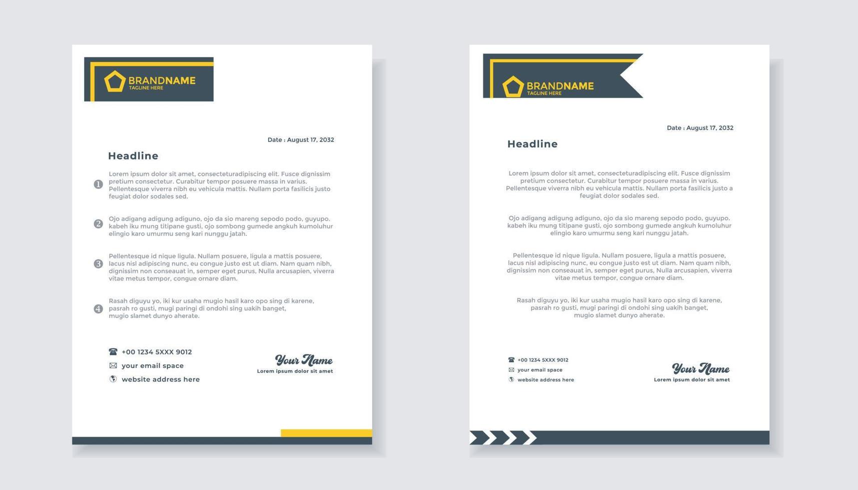 new modern elegant of letterhead template for stationary design for business corporation vector