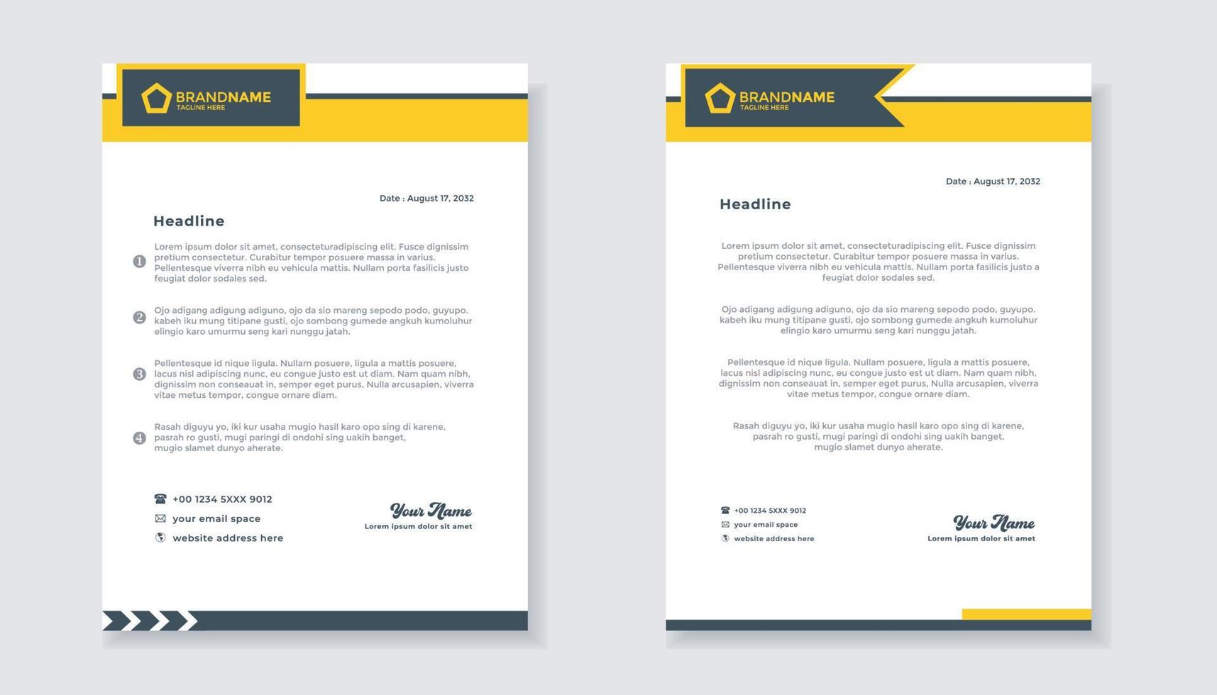 new modern elegant of letterhead template for stationary design for business corporation vector
