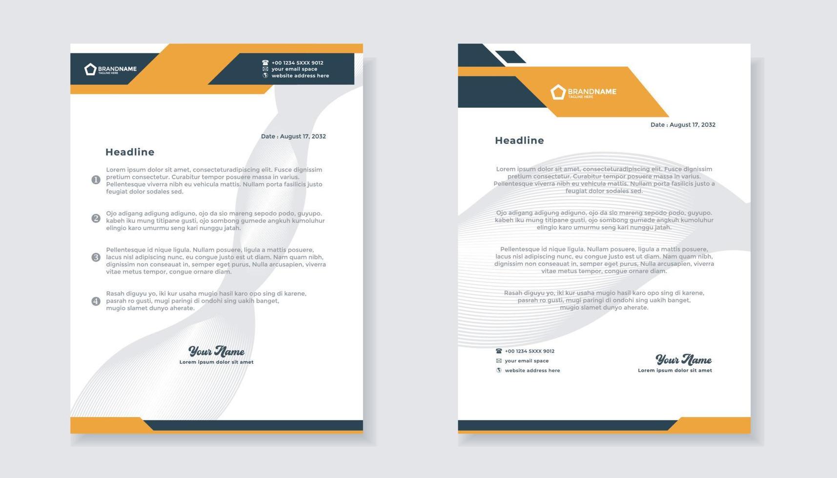 new modern elegant of letterhead template for stationary design for business corporation vector