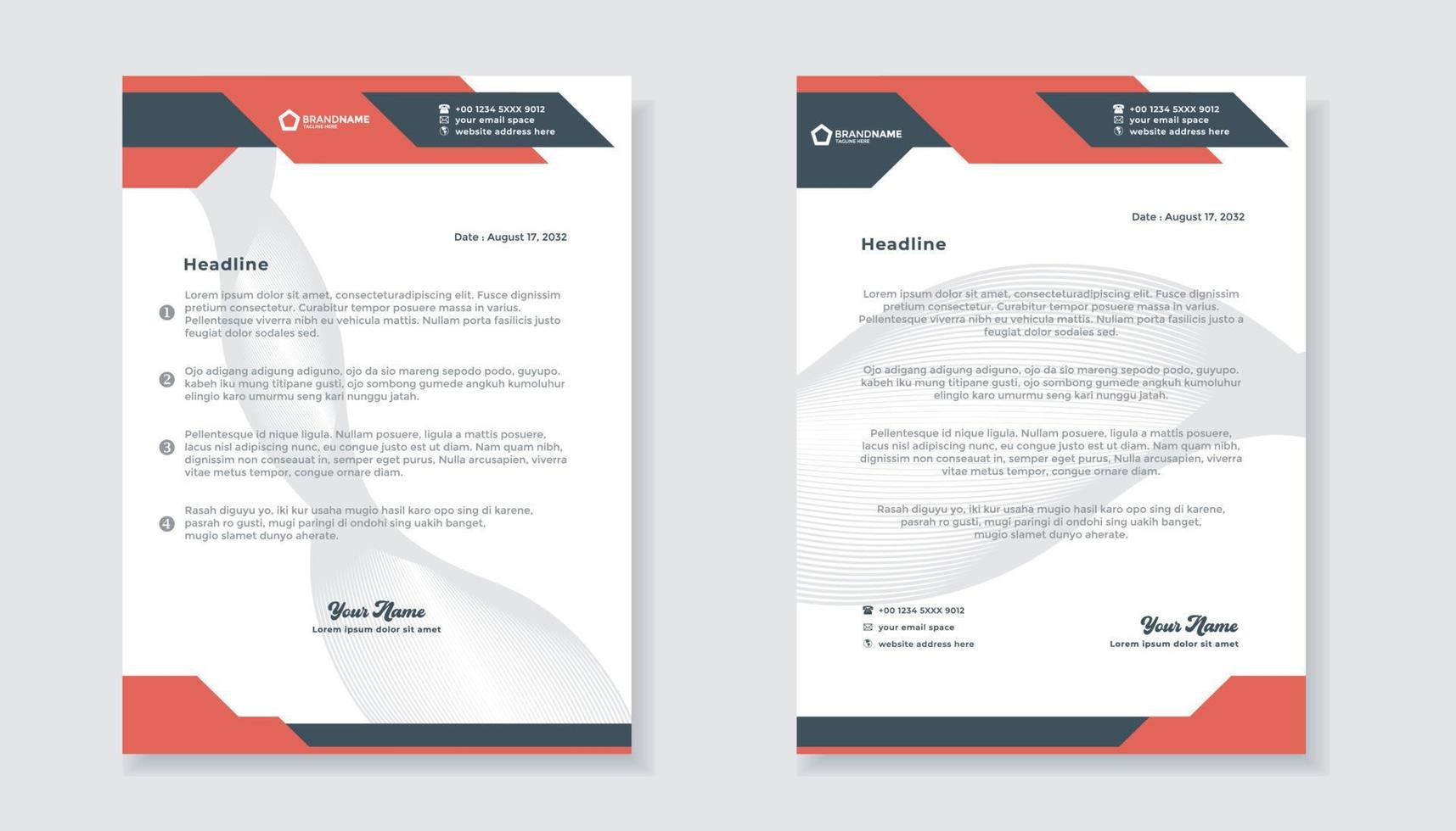 new modern elegant of letterhead template for stationary design for business corporation vector