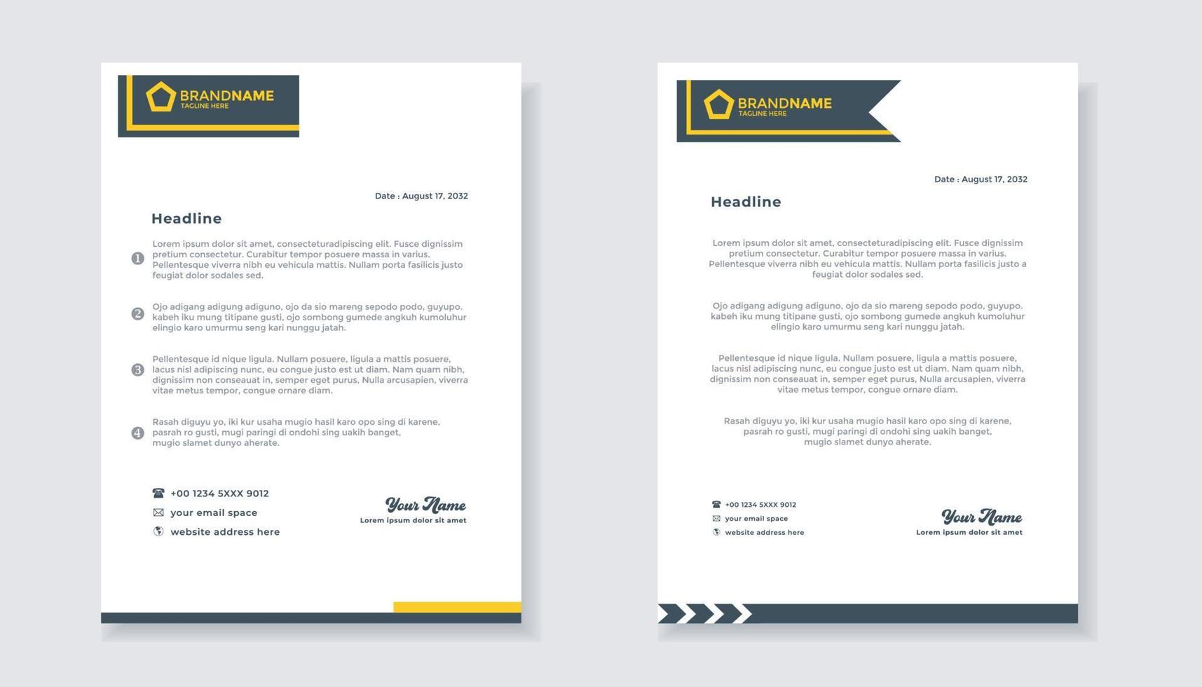 new modern elegant of letterhead template for stationary design for business corporation vector