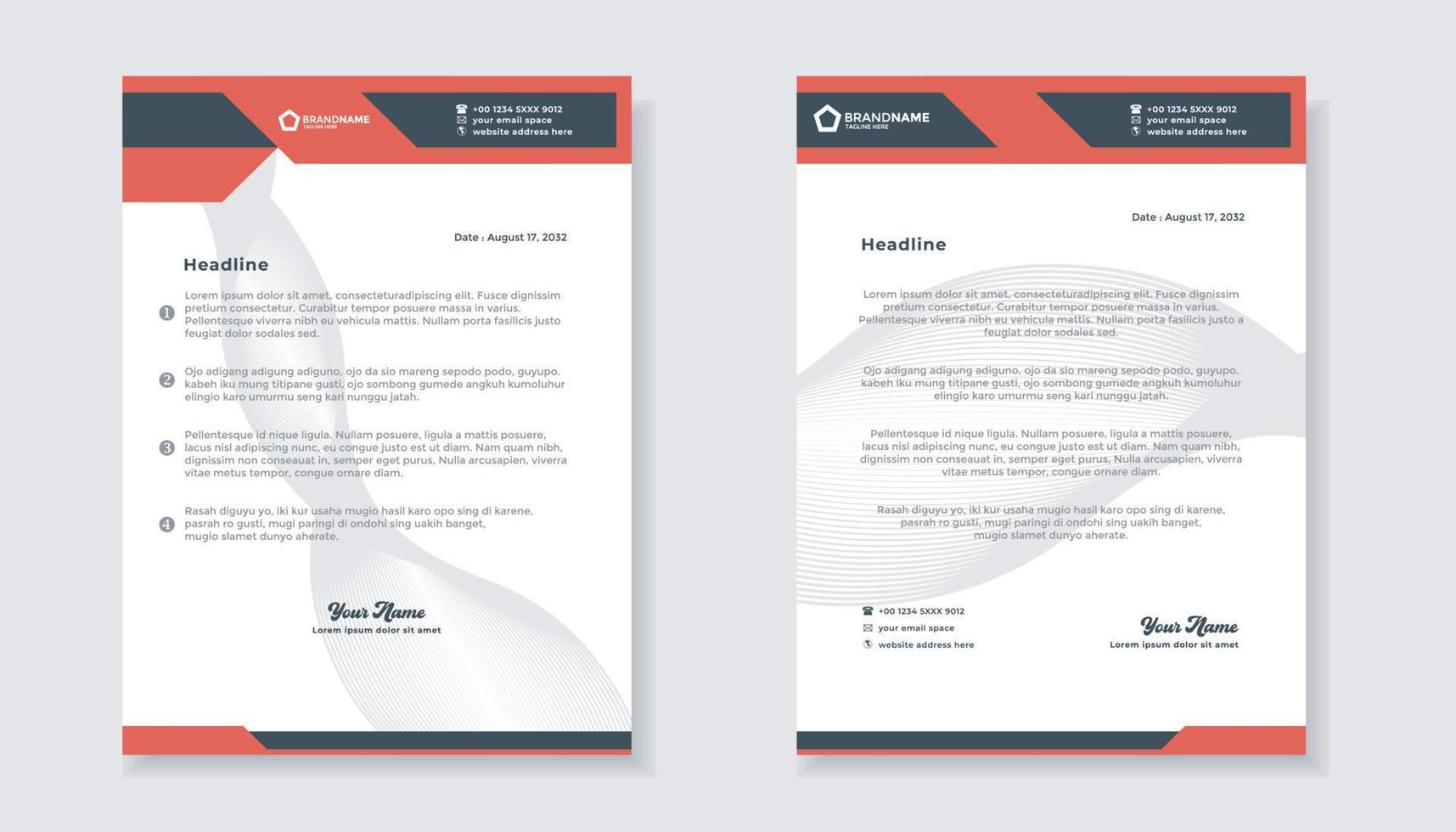 new modern elegant of letterhead template for stationary design for business corporation vector