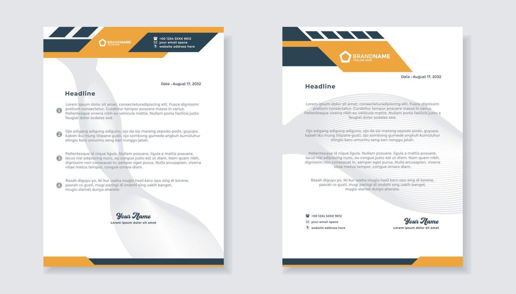 new modern elegant of letterhead template for stationary design for business corporation vector