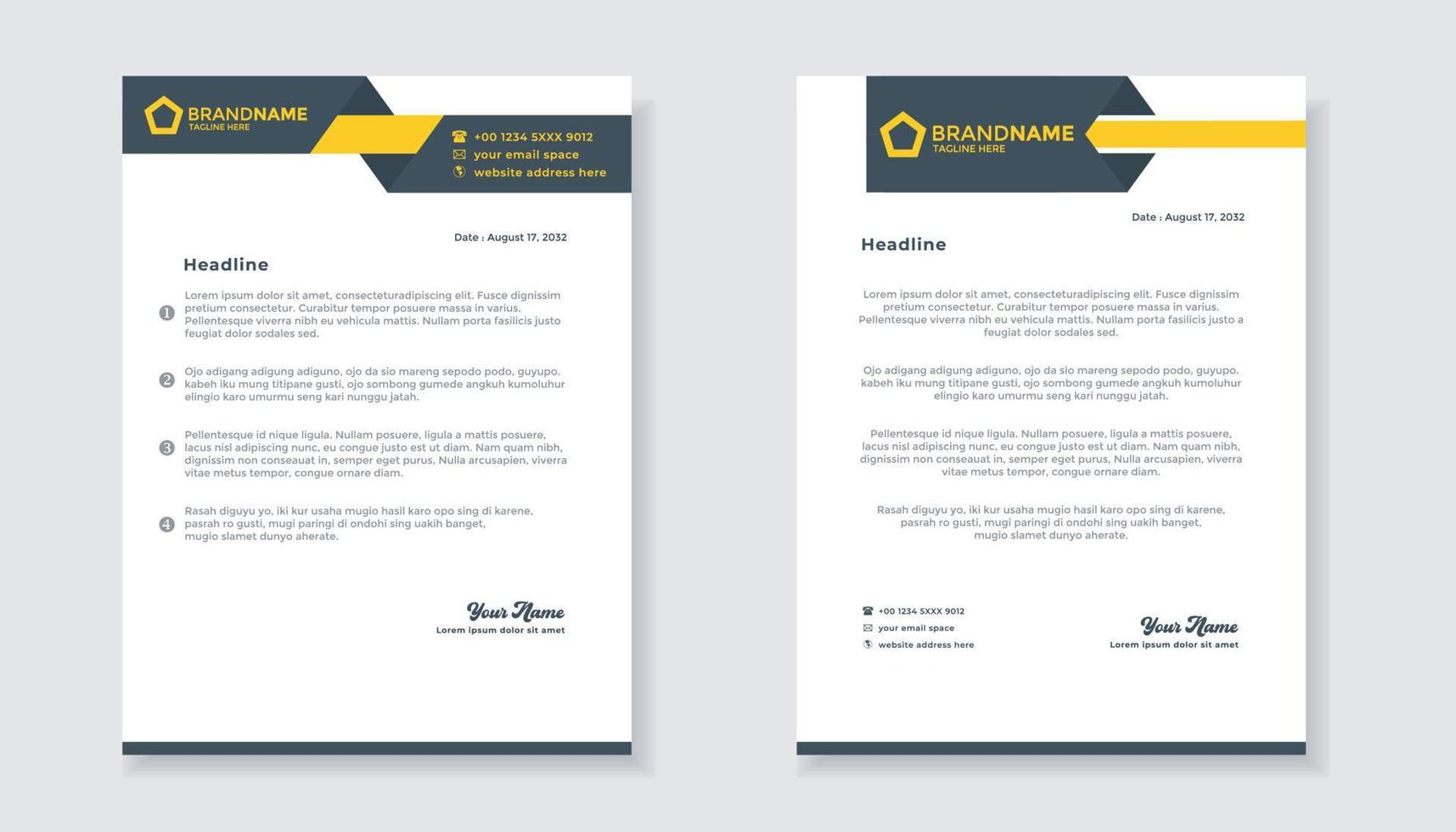 new modern elegant of letterhead template for stationary design for business corporation vector