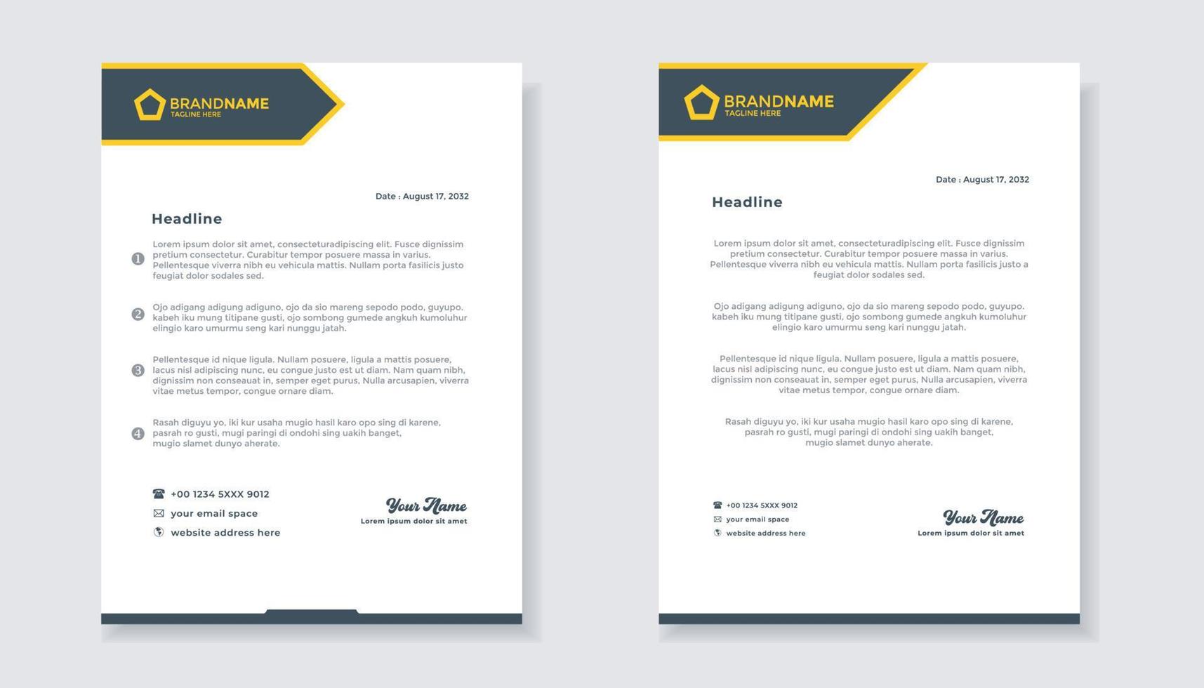 new modern elegant of letterhead template for stationary design for business corporation vector