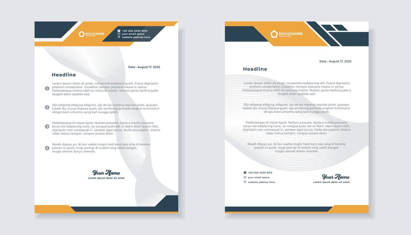 new modern elegant of letterhead template for stationary design for business corporation vector