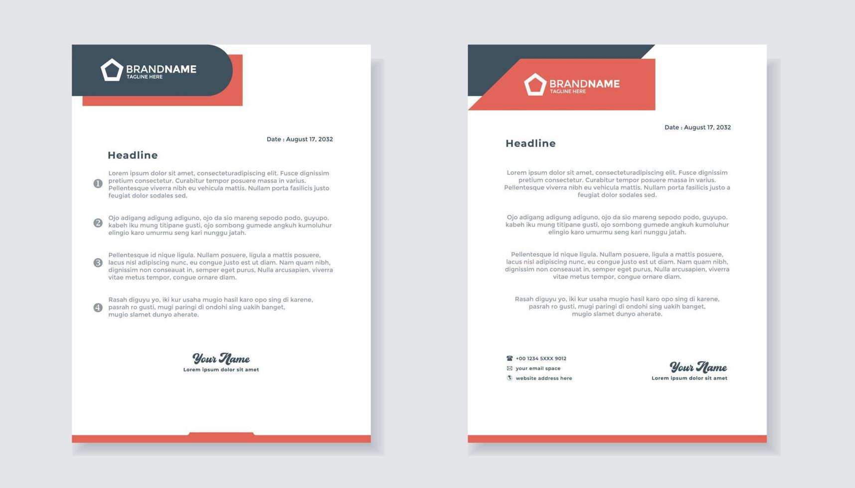 new modern elegant of letterhead template for stationary design for business corporation vector