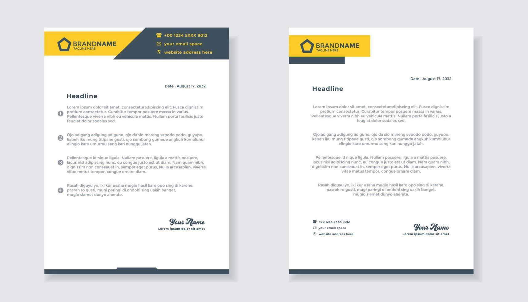 new modern elegant of letterhead template for stationary design for business corporation vector