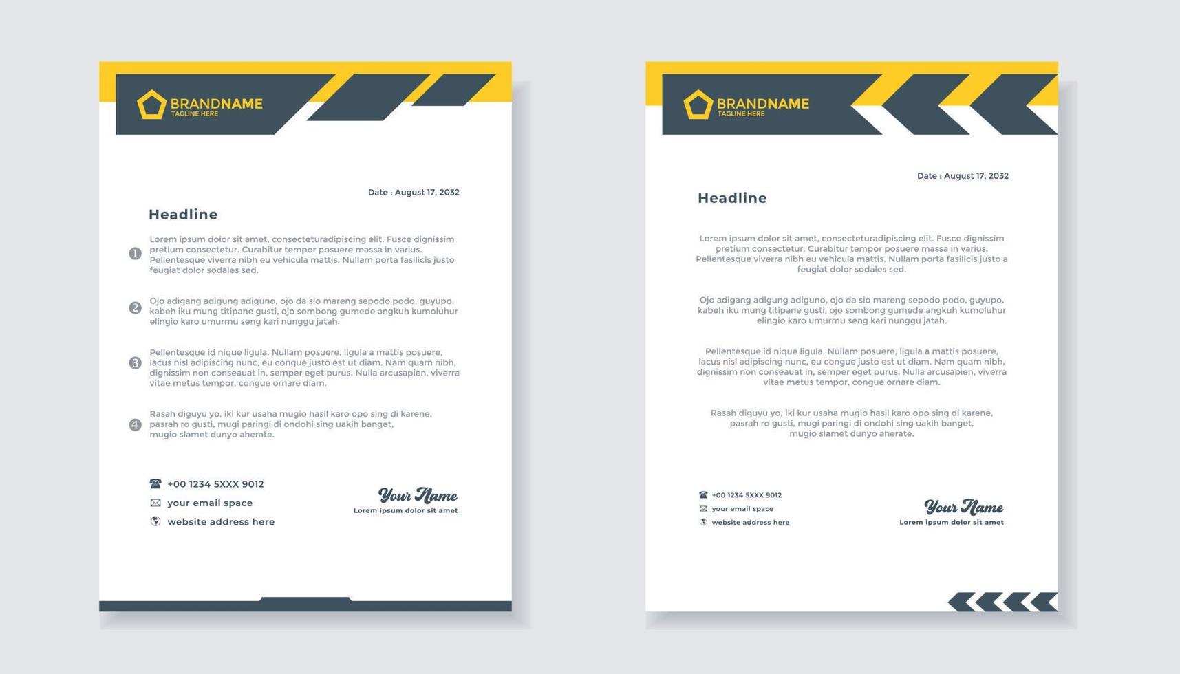 new modern elegant of letterhead template for stationary design for business corporation vector