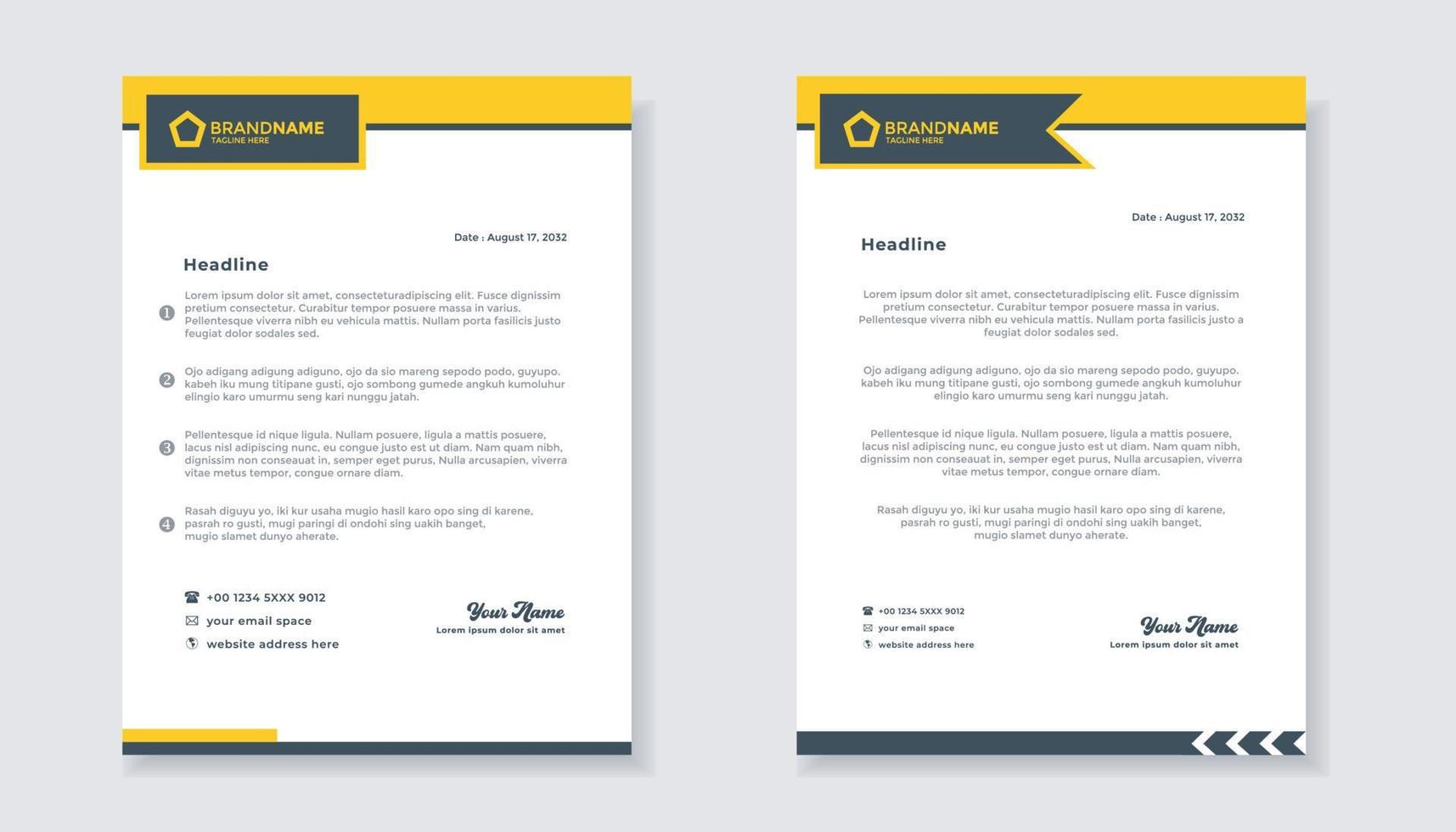 new modern elegant of letterhead template for stationary design for business corporation vector