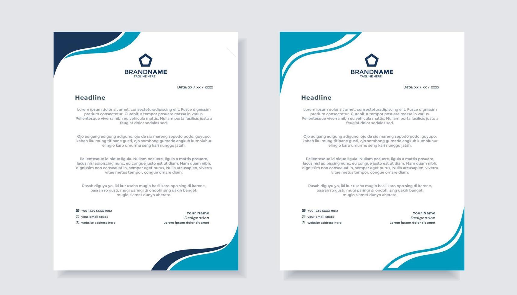 new modern elegant of letterhead template for stationary design for business corporation vector