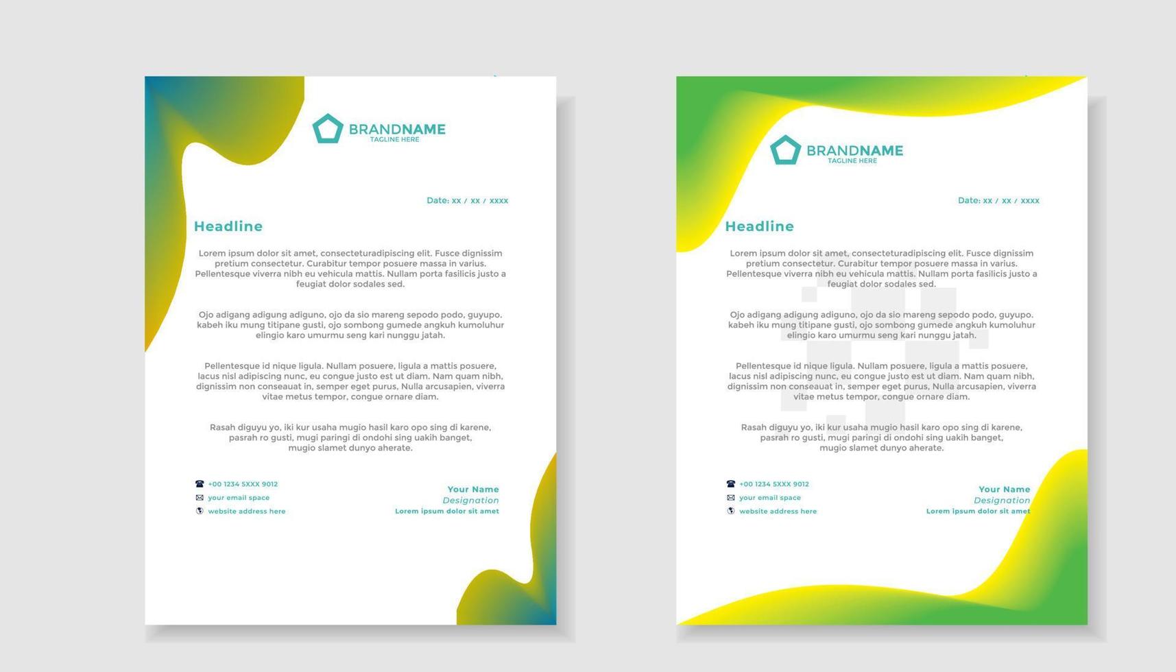 modern elegant of letterhead template for stationary design for business corporation vector
