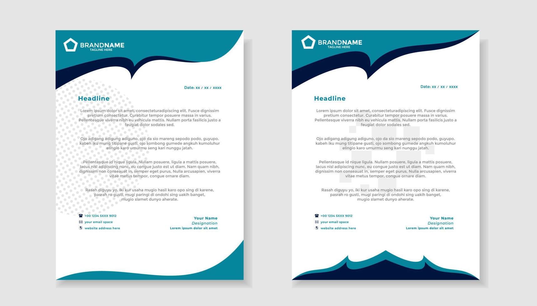 new modern elegant of letterhead template for stationary design for business corporation vector