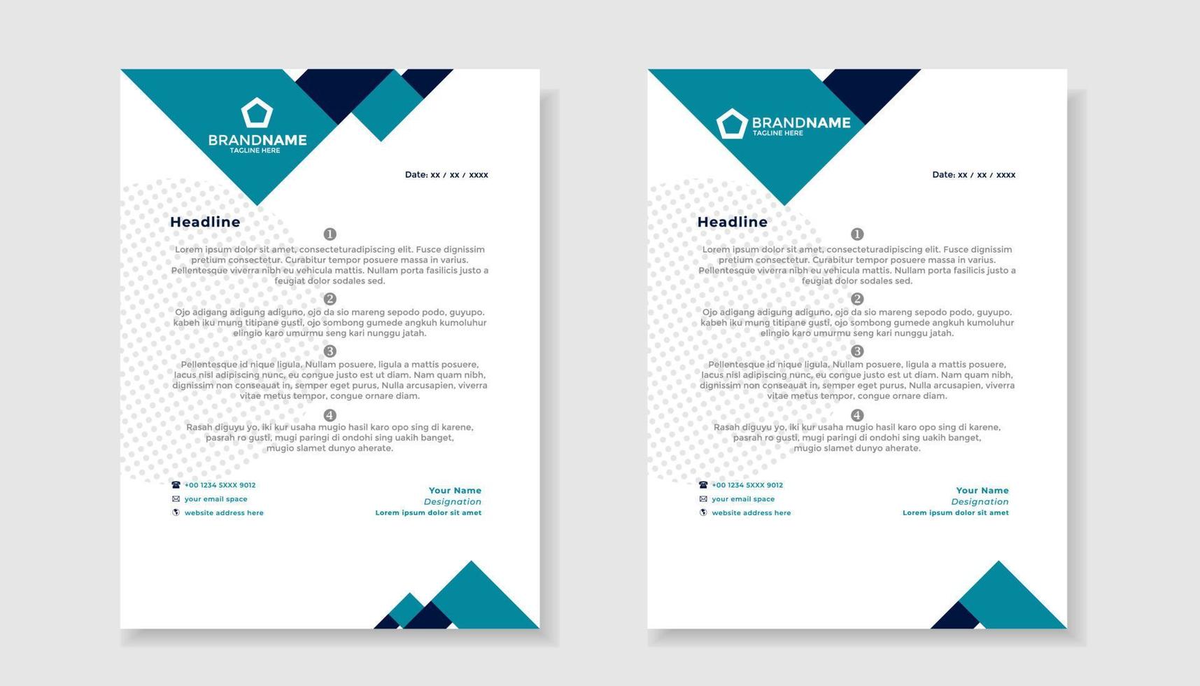 new modern elegant of letterhead template for stationary design for business corporation vector