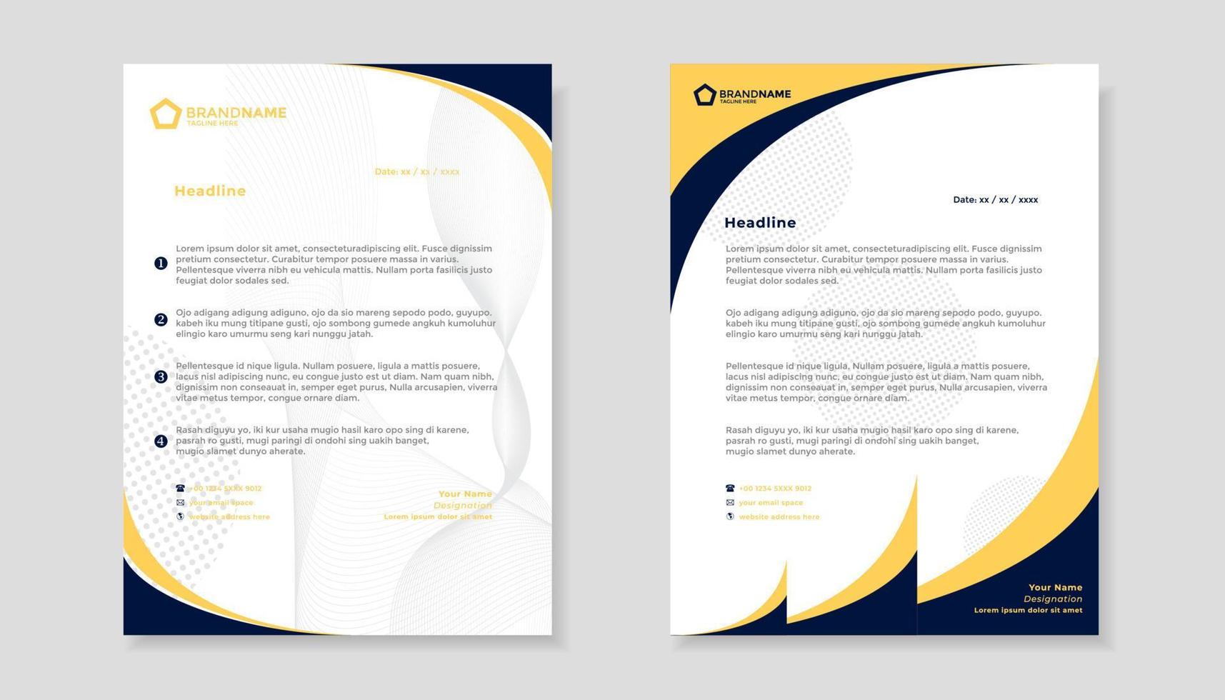 new modern elegant of letterhead template for stationary design for business corporation vector