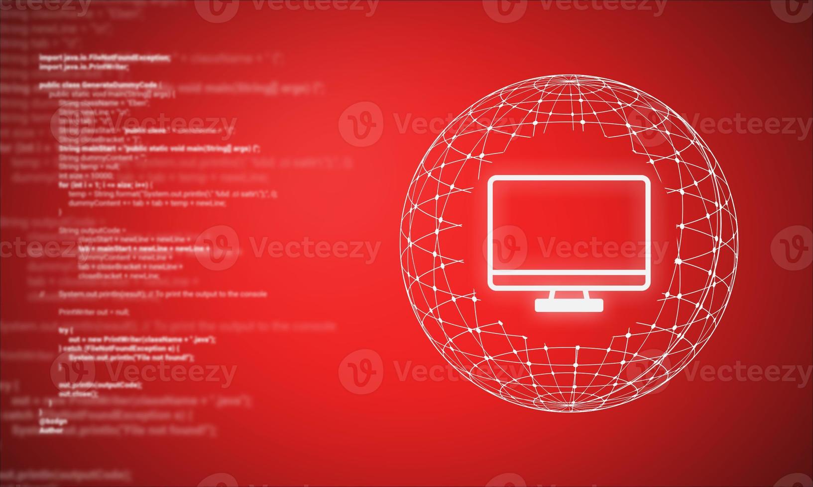 Internet threat. Security coding. Computer icon. photo