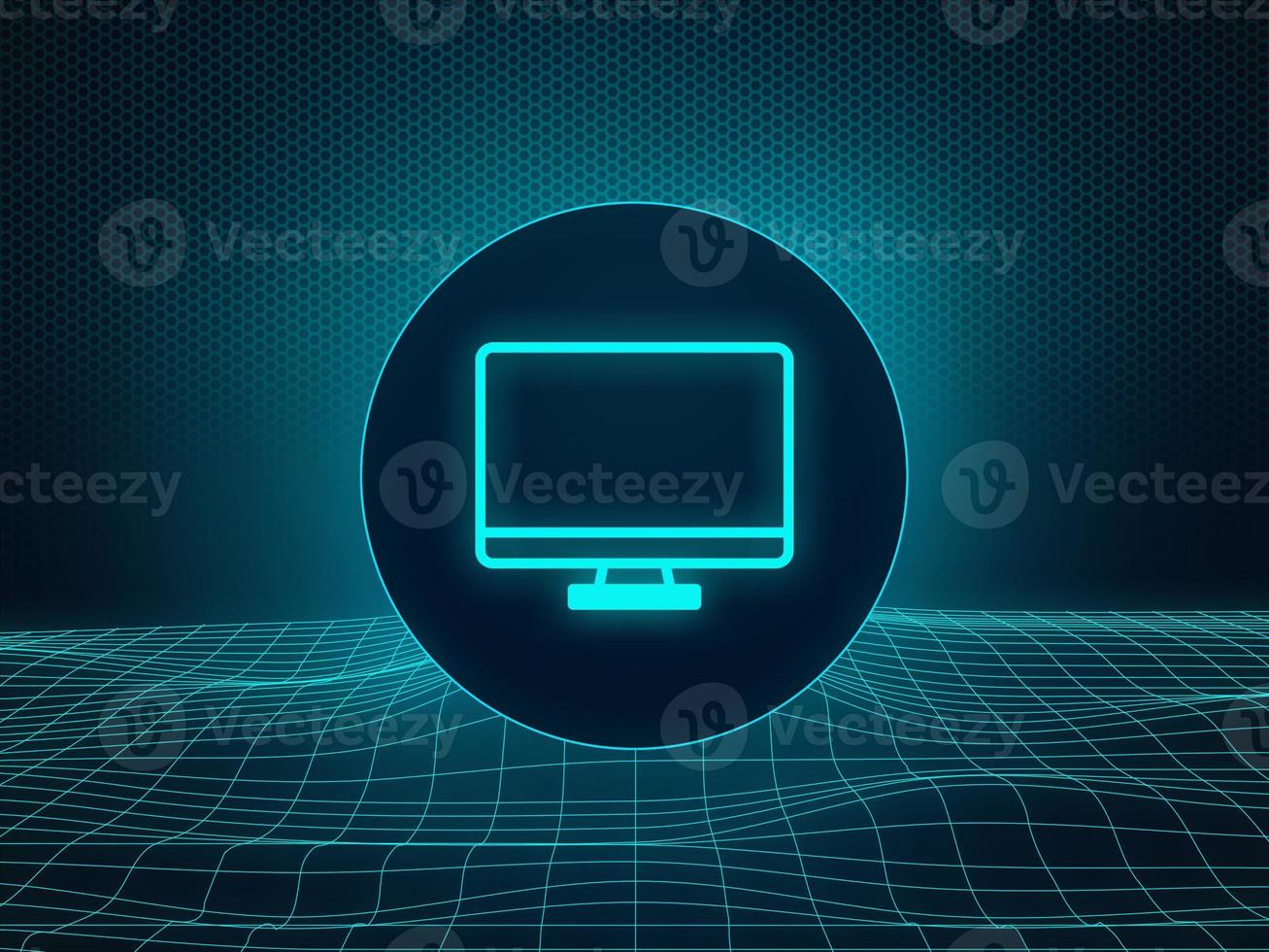Cyberspace. A computer icon symbolizing programming. photo