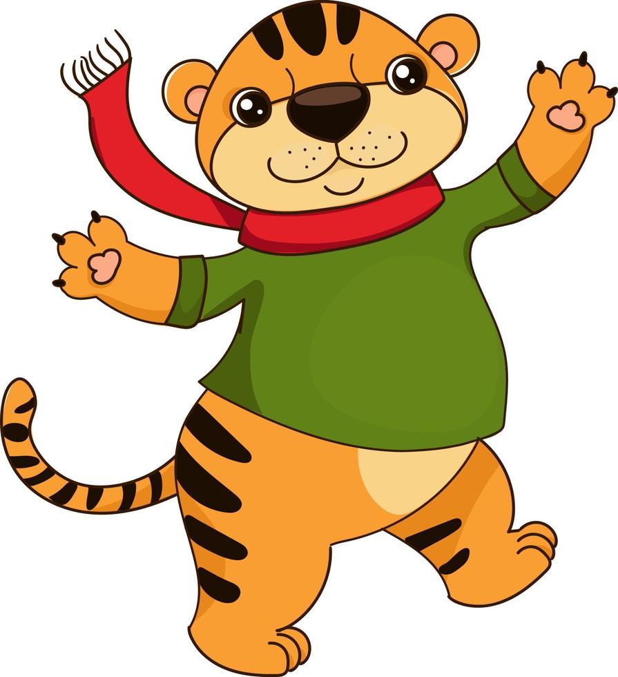 Cute little tiger vector