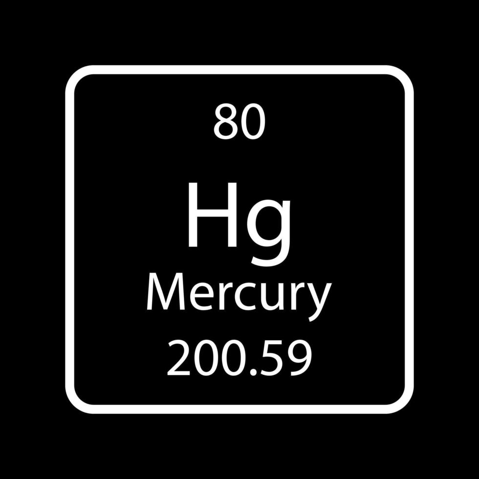 Mercury symbol. Chemical element of the periodic table. Vector illustration.