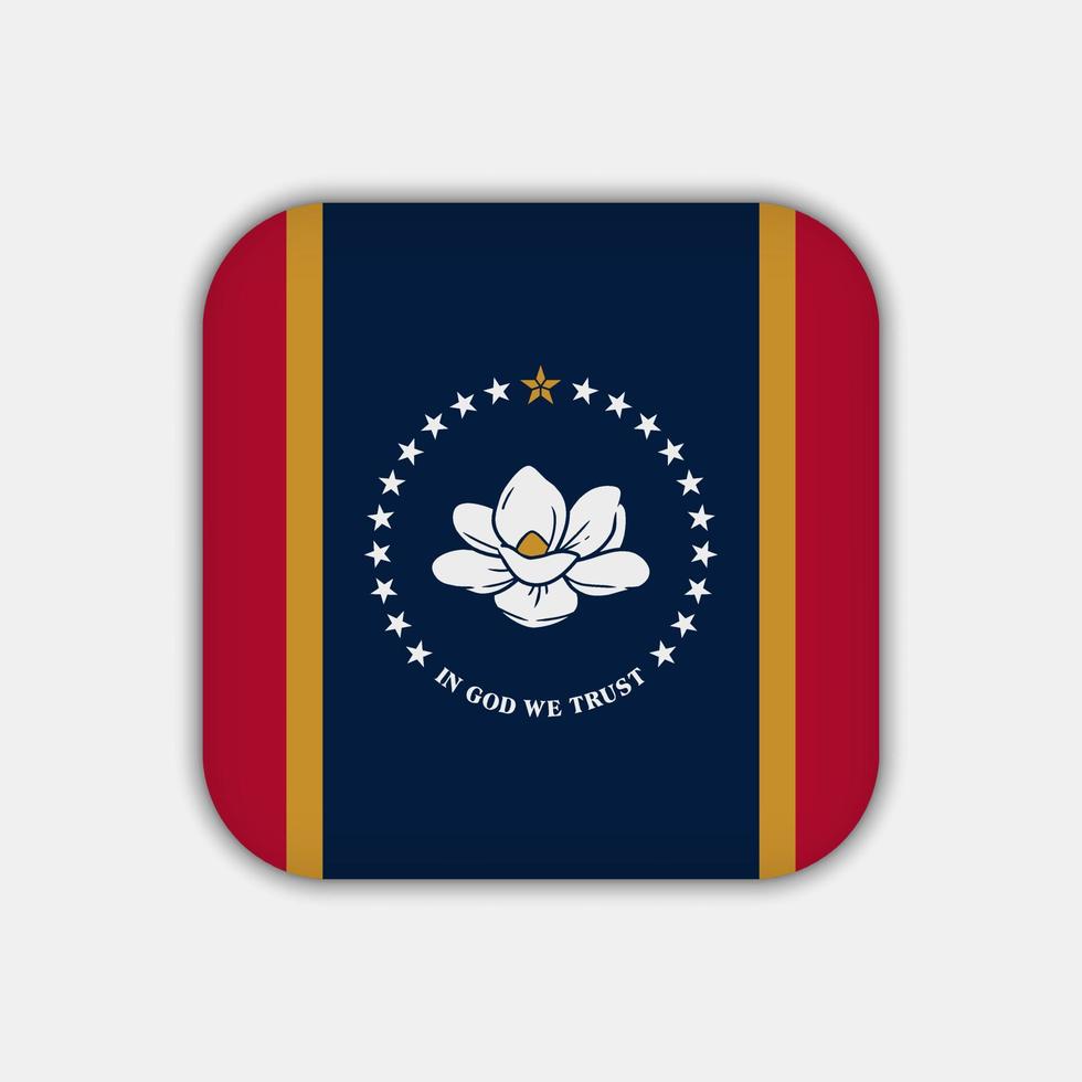 Mississippi state flag. Vector illustration.