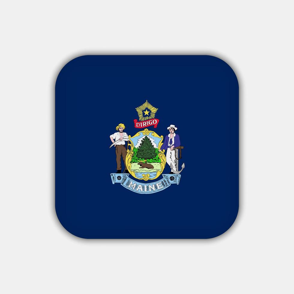 Maine state flag. Vector illustration.