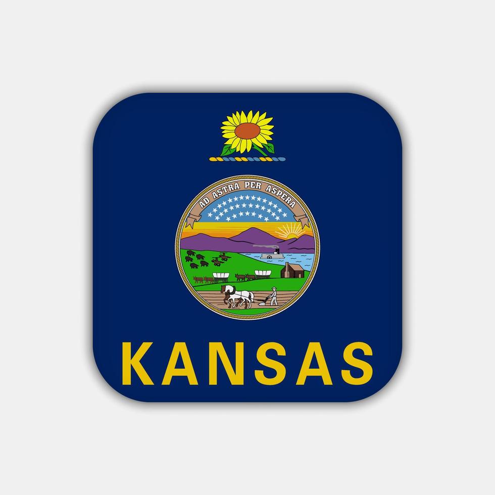 Kansas state flag. Vector illustration.