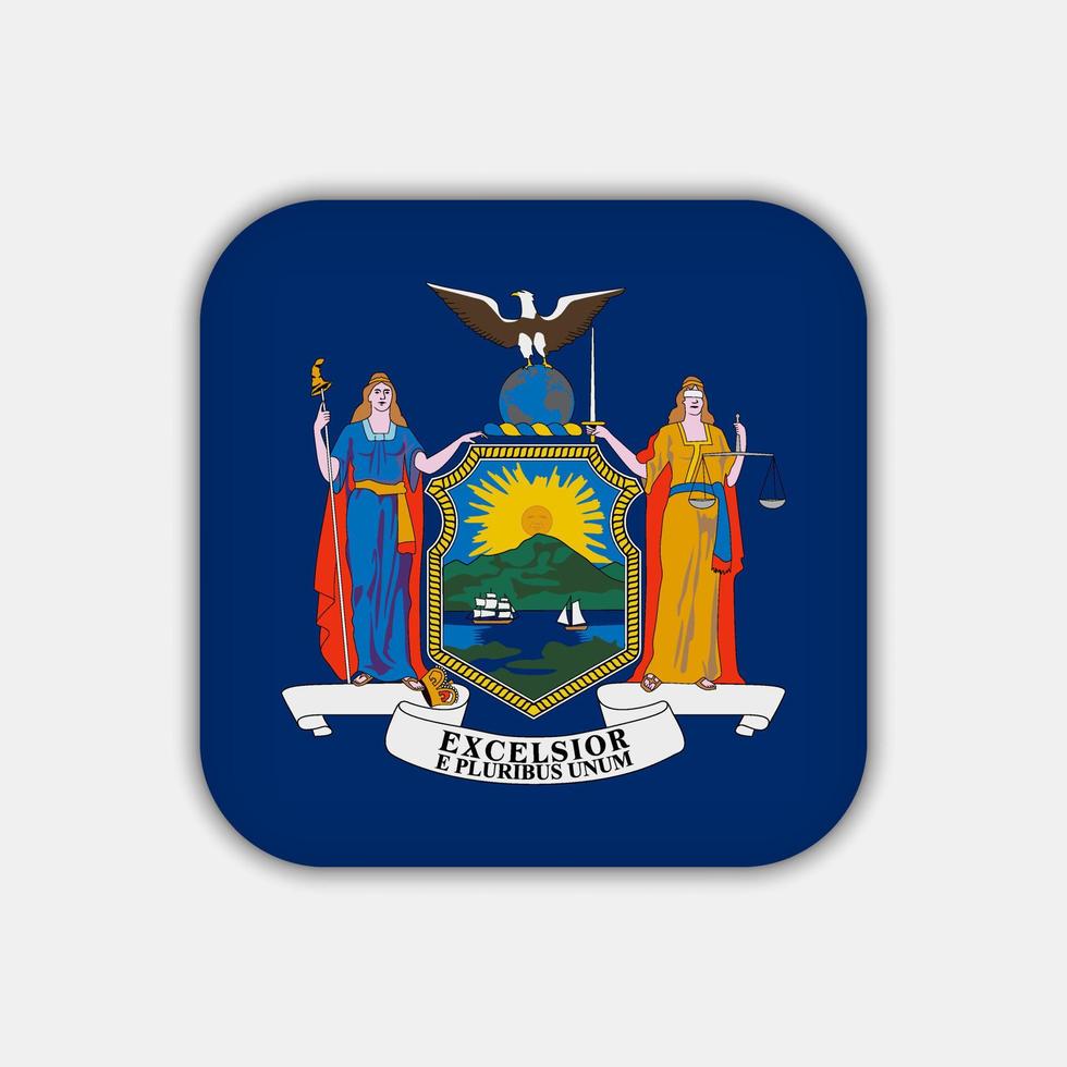 New York state flag. Vector illustration.