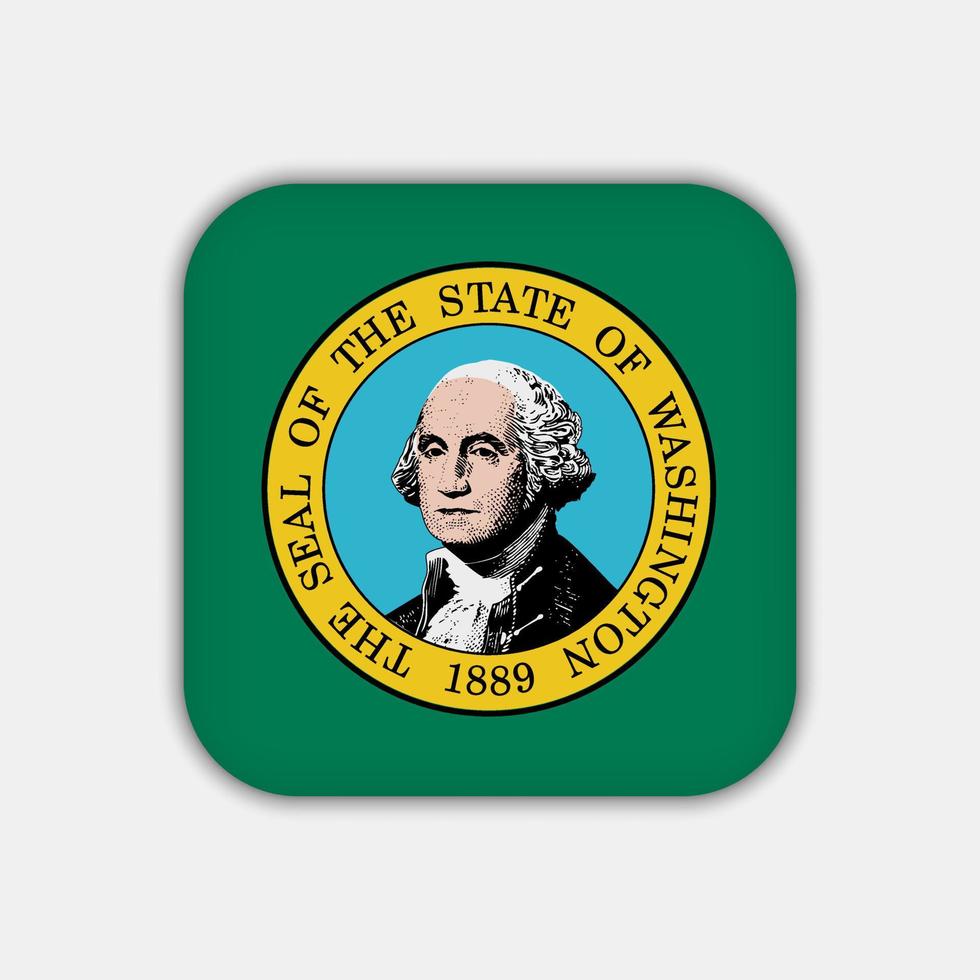 Washington state flag. Vector illustration.