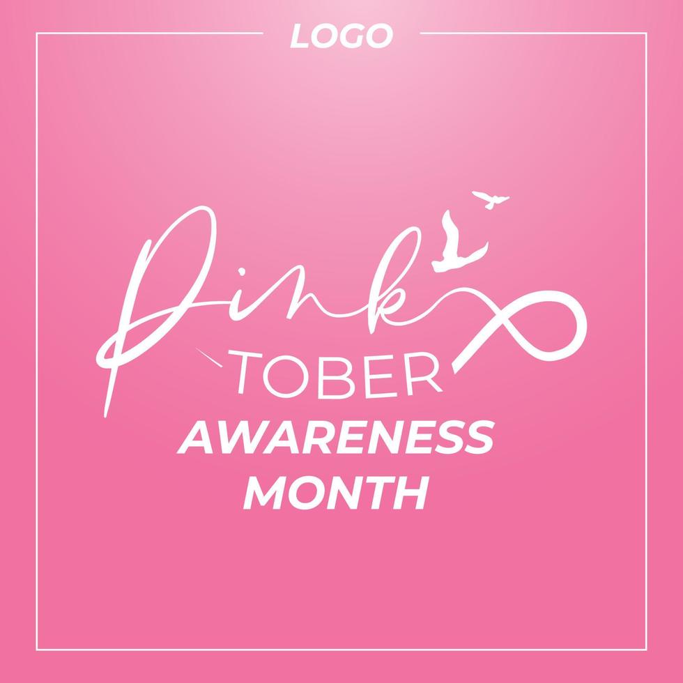 plantilla de banner del mes nacional de concientización sobre el cáncer de mama de pinktober vector