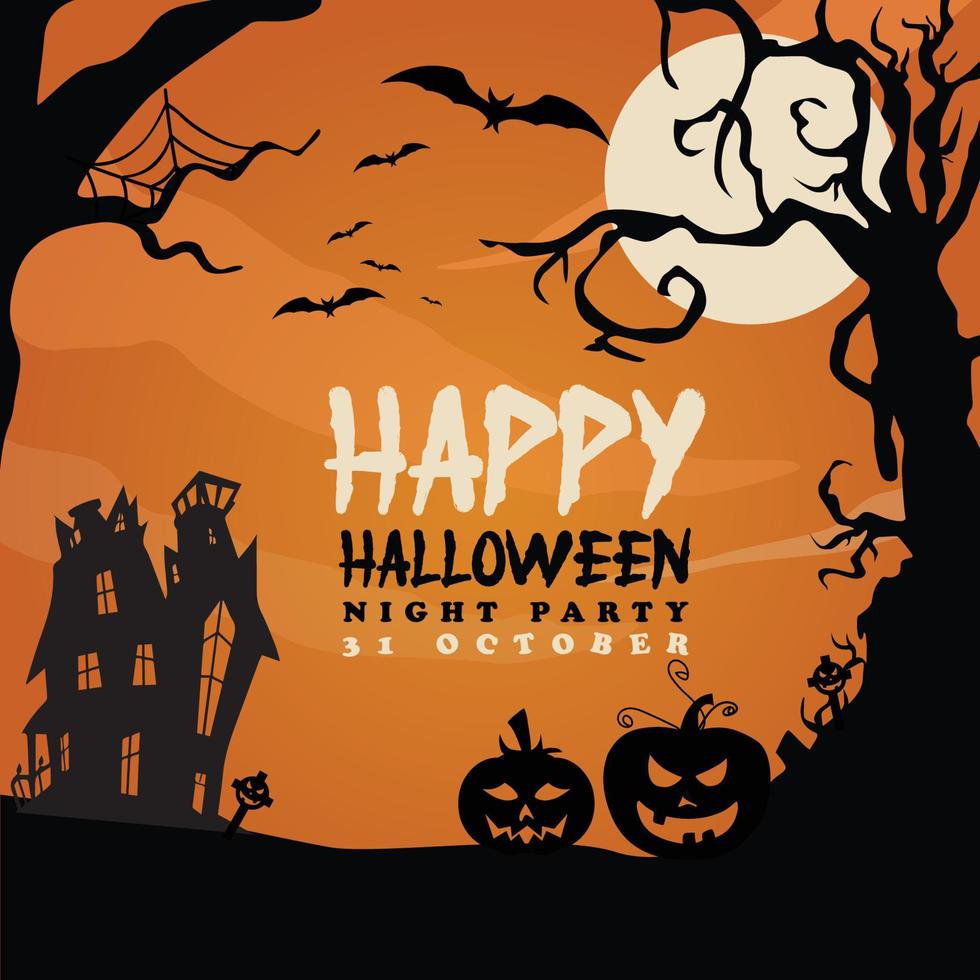 halloween horror post editable template vector