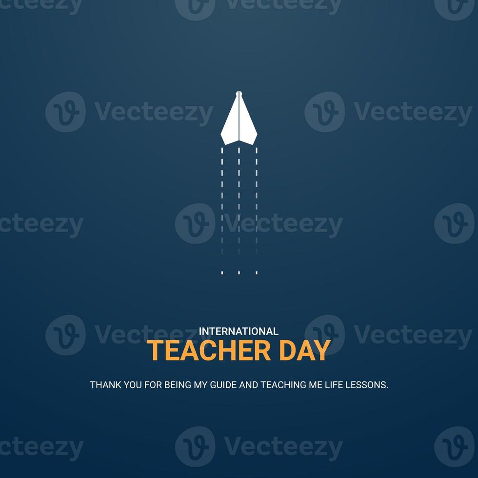 feliz día del maestro, ilustración vectorial, anuncios creativos. foto