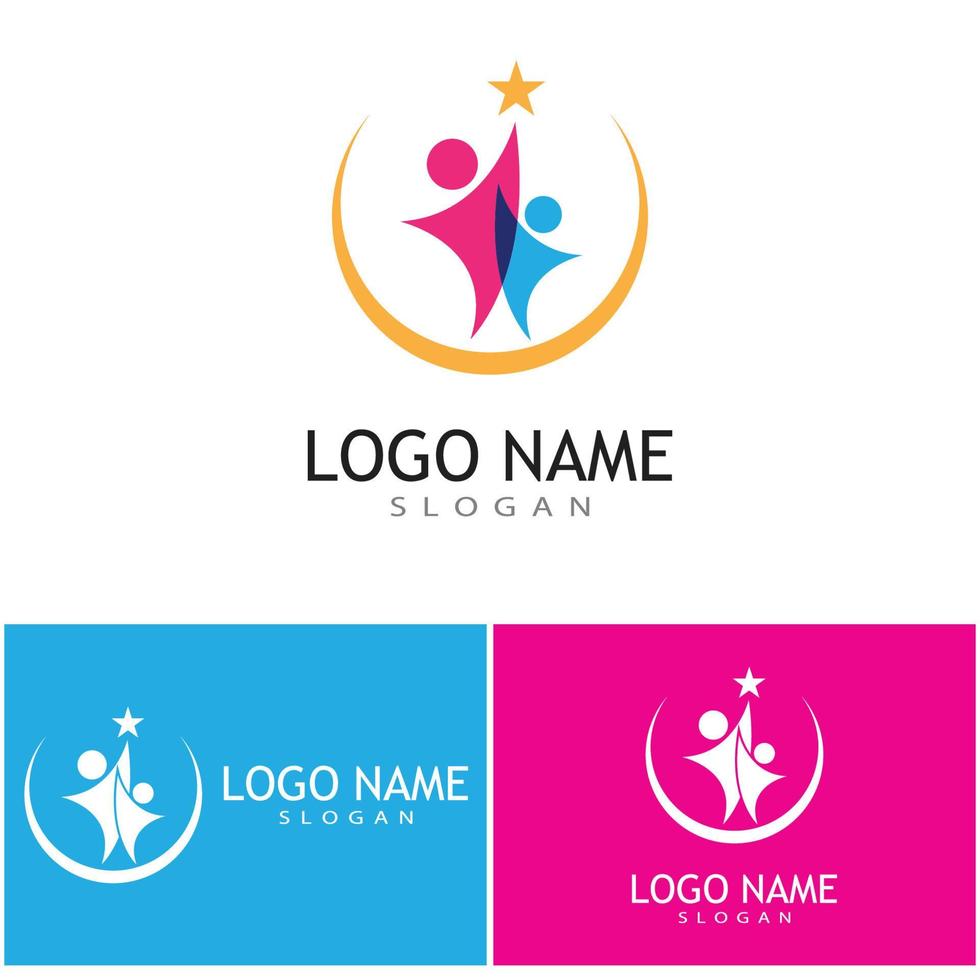 Adoption and community care Logo template vector