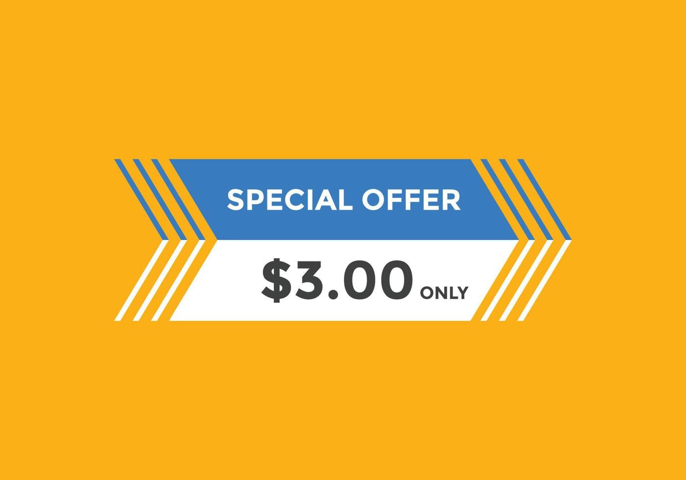 3 USD Dollar Month sale promotion Banner. Special offer, 3 dollar month price tag, shop now button. Business or shopping promotion marketing concept vector