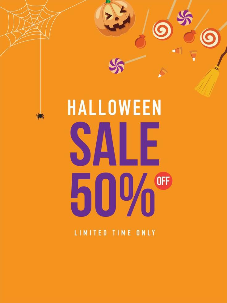 ilustración de vector de banner de venta de halloween