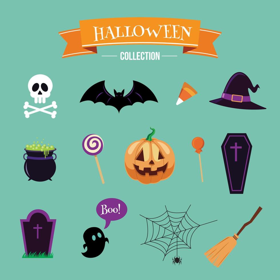 Halloween set collections vector illustration