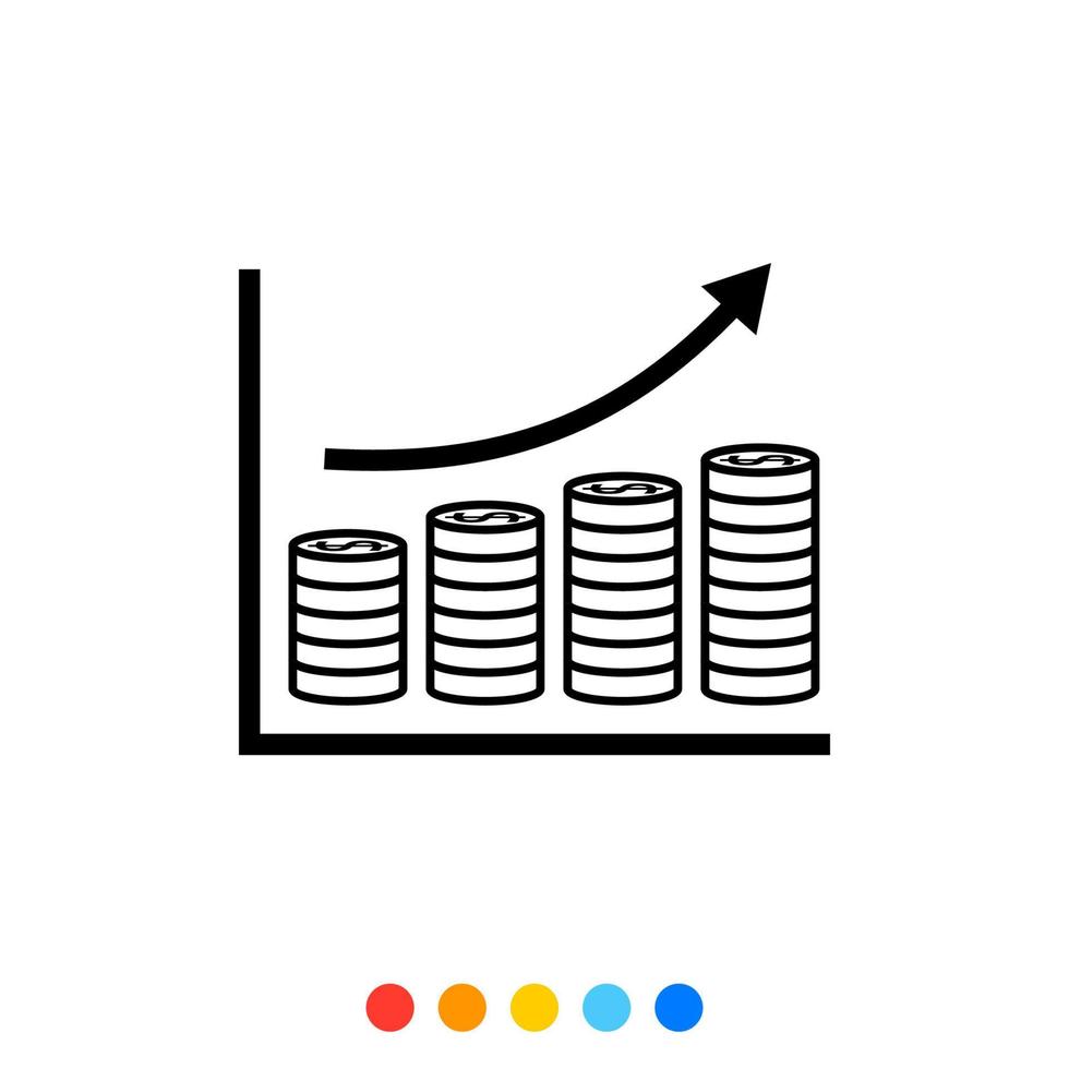 Graph chart icon, Vector and Illustration.