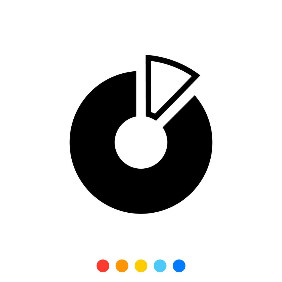 Pie chart icon, Vector and Illustration.