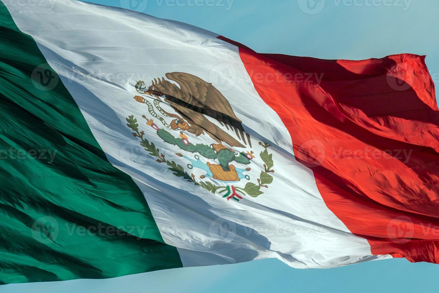 mexican flag red white and green photo